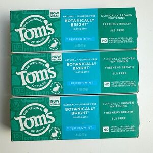 X3 Tom's of Maine Botanically Bright Natural Peppermint Toothpaste Exp 01/26